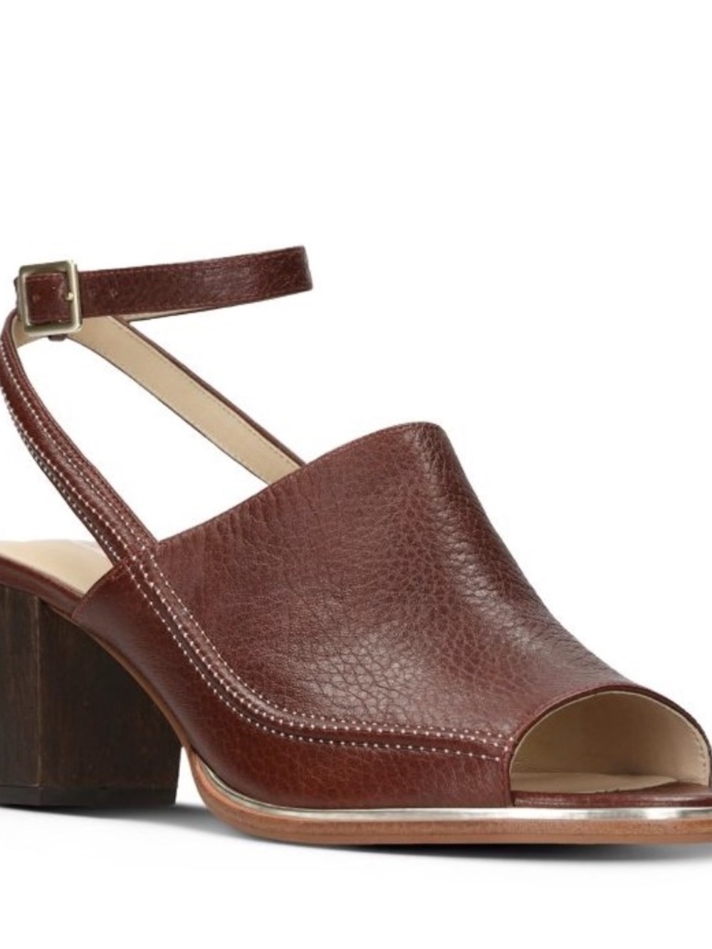 Clarks Tobacco Brown Leather Classy Ankle Strap Sandals Size 7 / 7.5